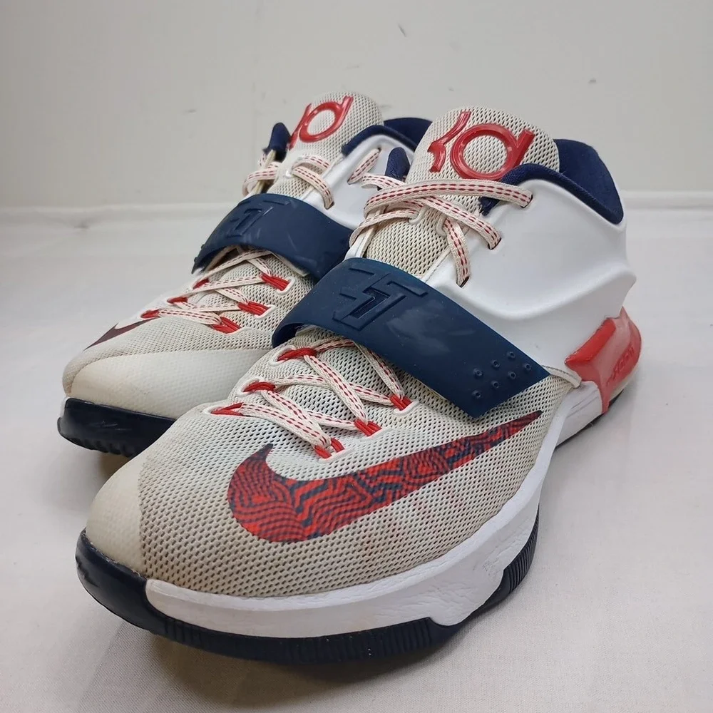 Nike KD 7 USA/Olympic 653996-146 Red White Blue USA Shoe Men's Size 10
